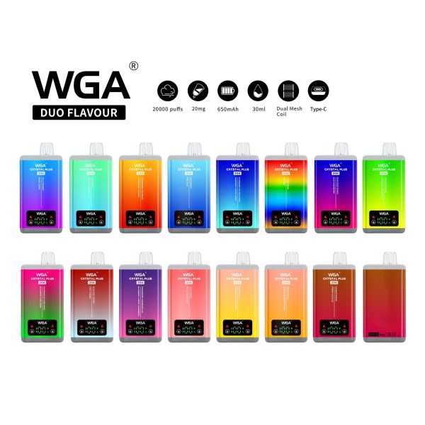 E Sigaret WGA Crystal Plus 20K 20000 Puffs Dubbele smaak Vape
